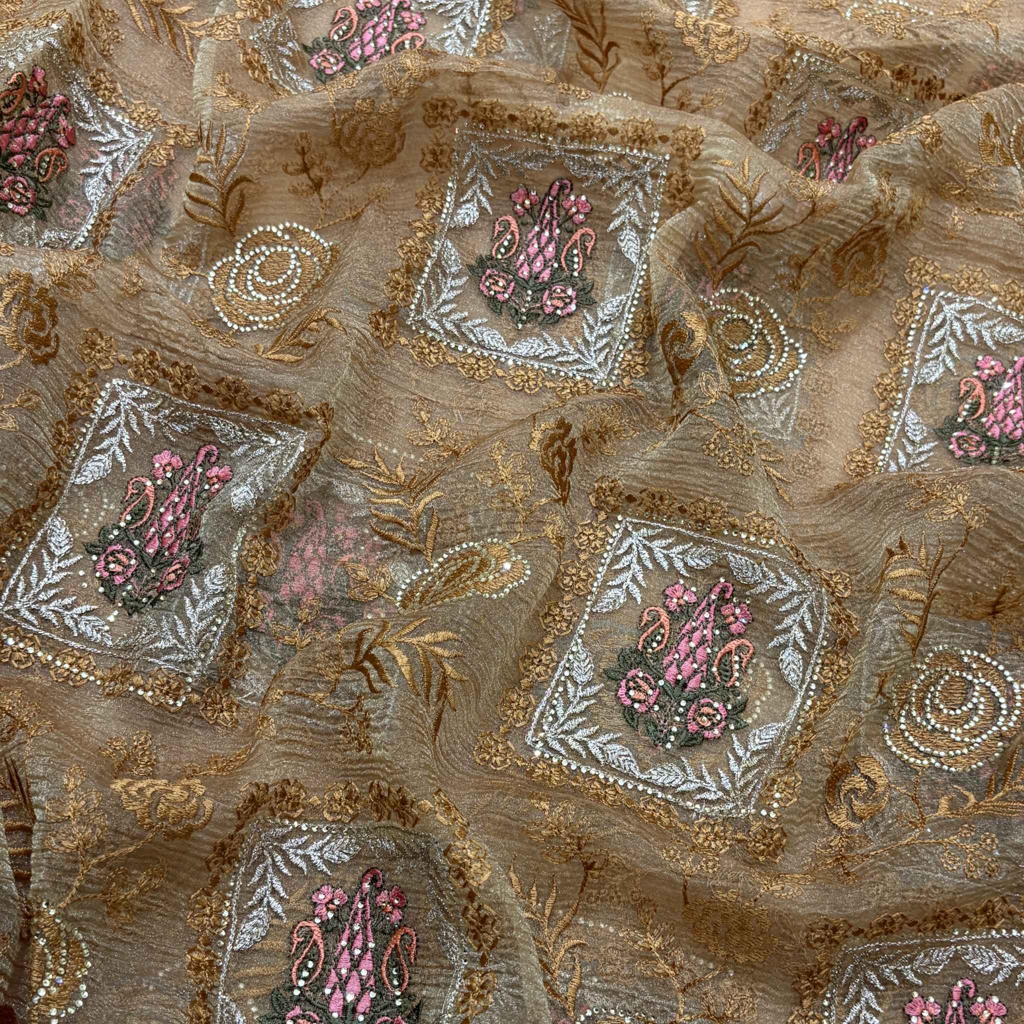 Golden Royale Embroidered Saree for Women | Designer Festive & Wedding Wear Saree