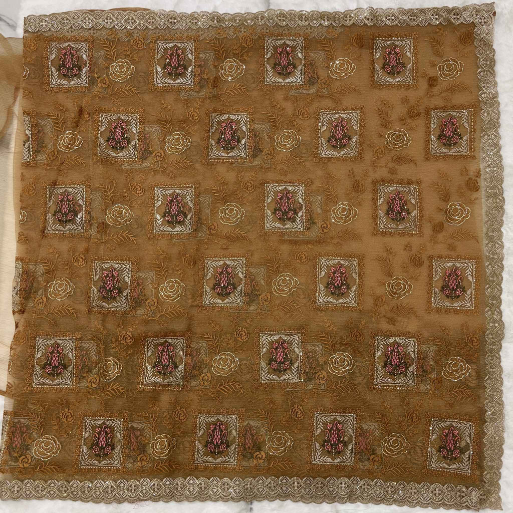 Golden Royale Embroidered Saree for Women | Designer Festive & Wedding Wear Saree
