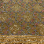 Golden Blossom Jacquard Saree for Women | Designer Floral Wedding & Party Wear Saree