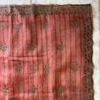 Peach Pink Tissue Saree for Women with Gold Embroidery | Designer Party Wear & Wedding Saree