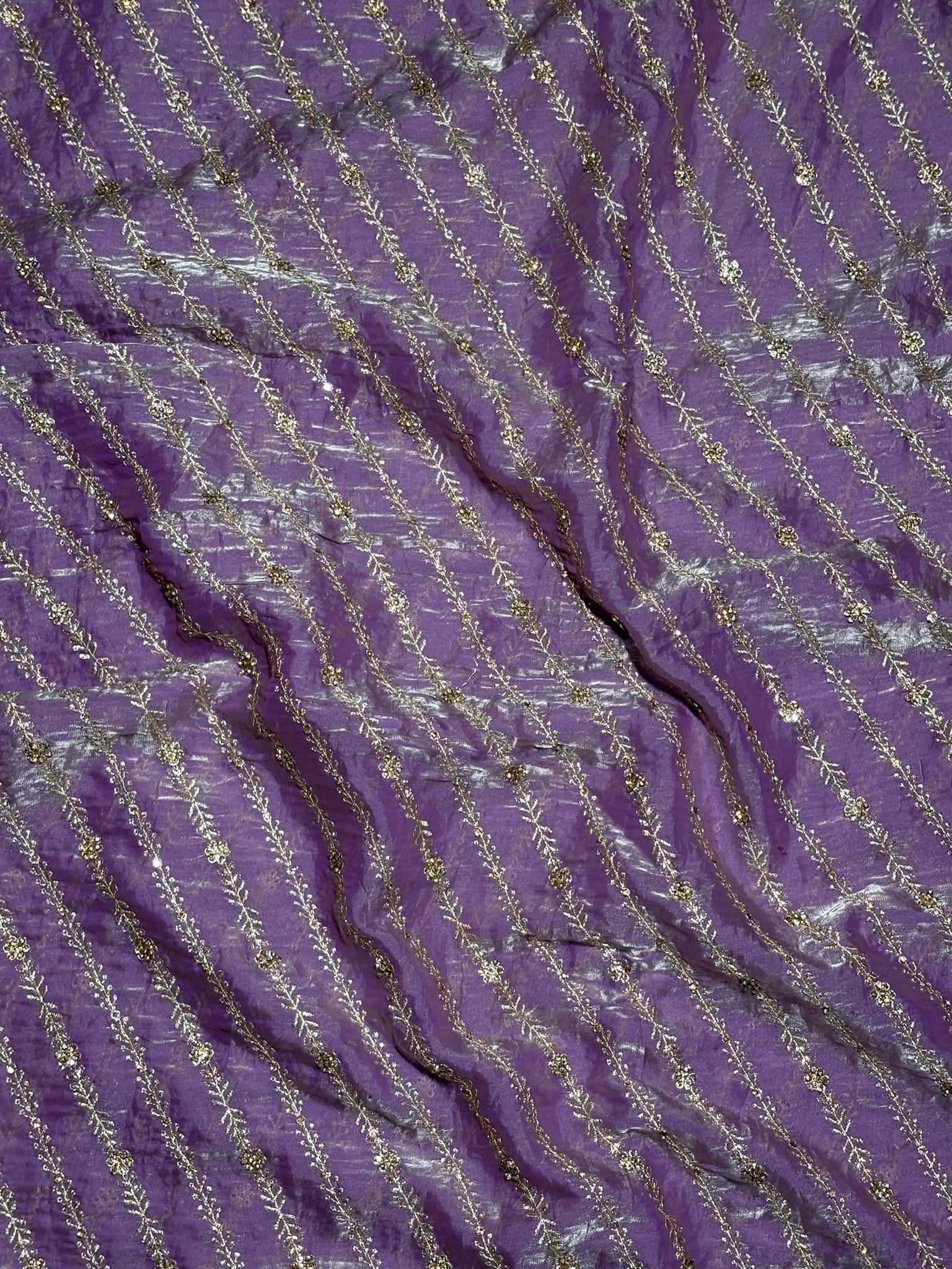 Lavender Gold Zari Designer Saree