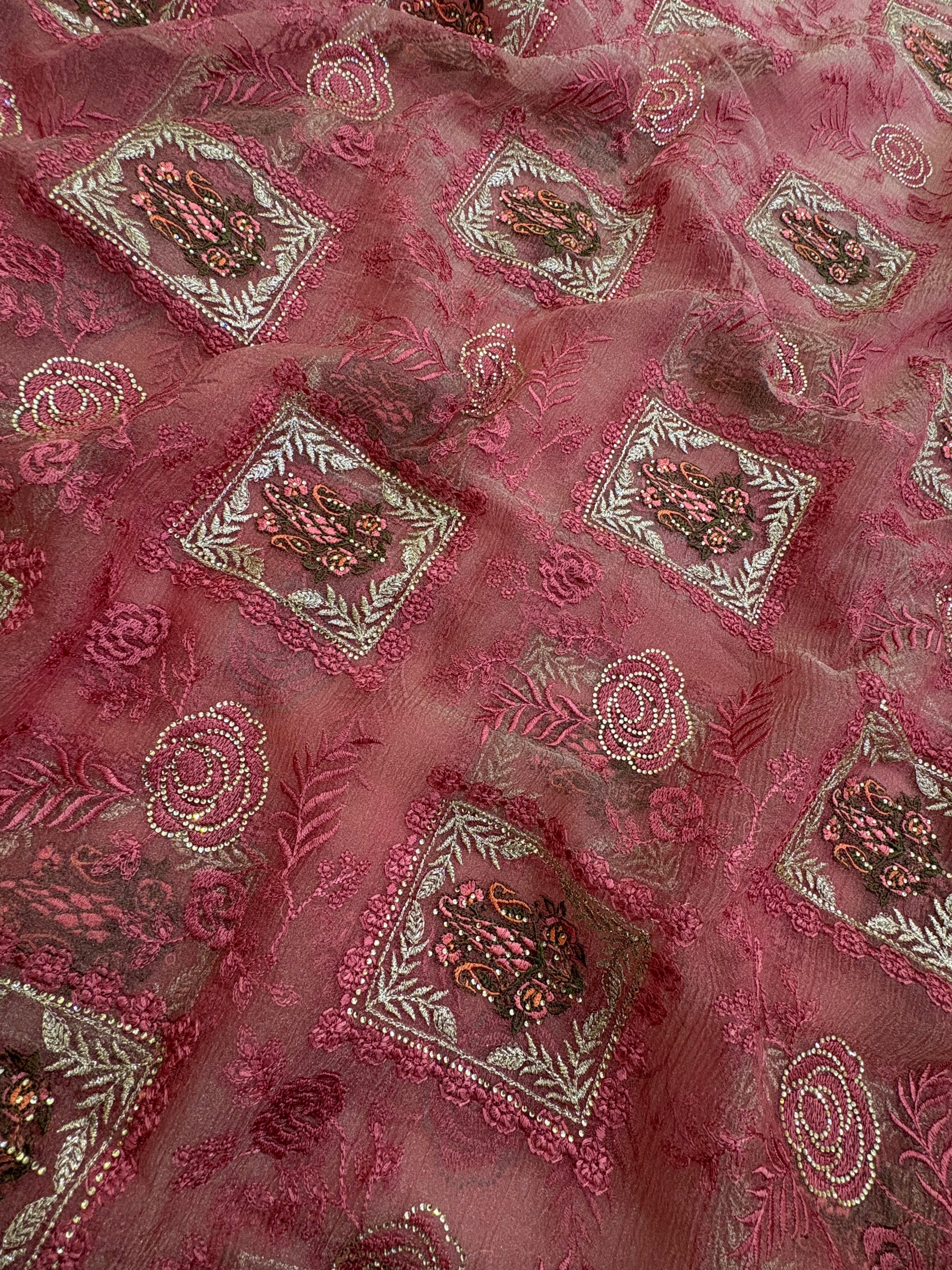 Tissue saree pink