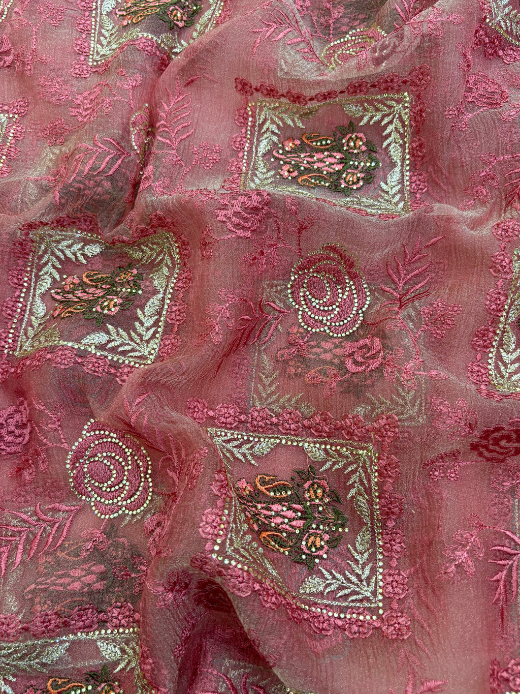 Tissue saree pink