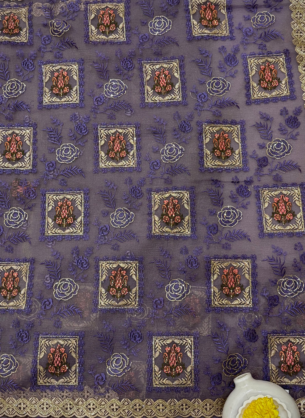 Royal Violet Heritage Saree
