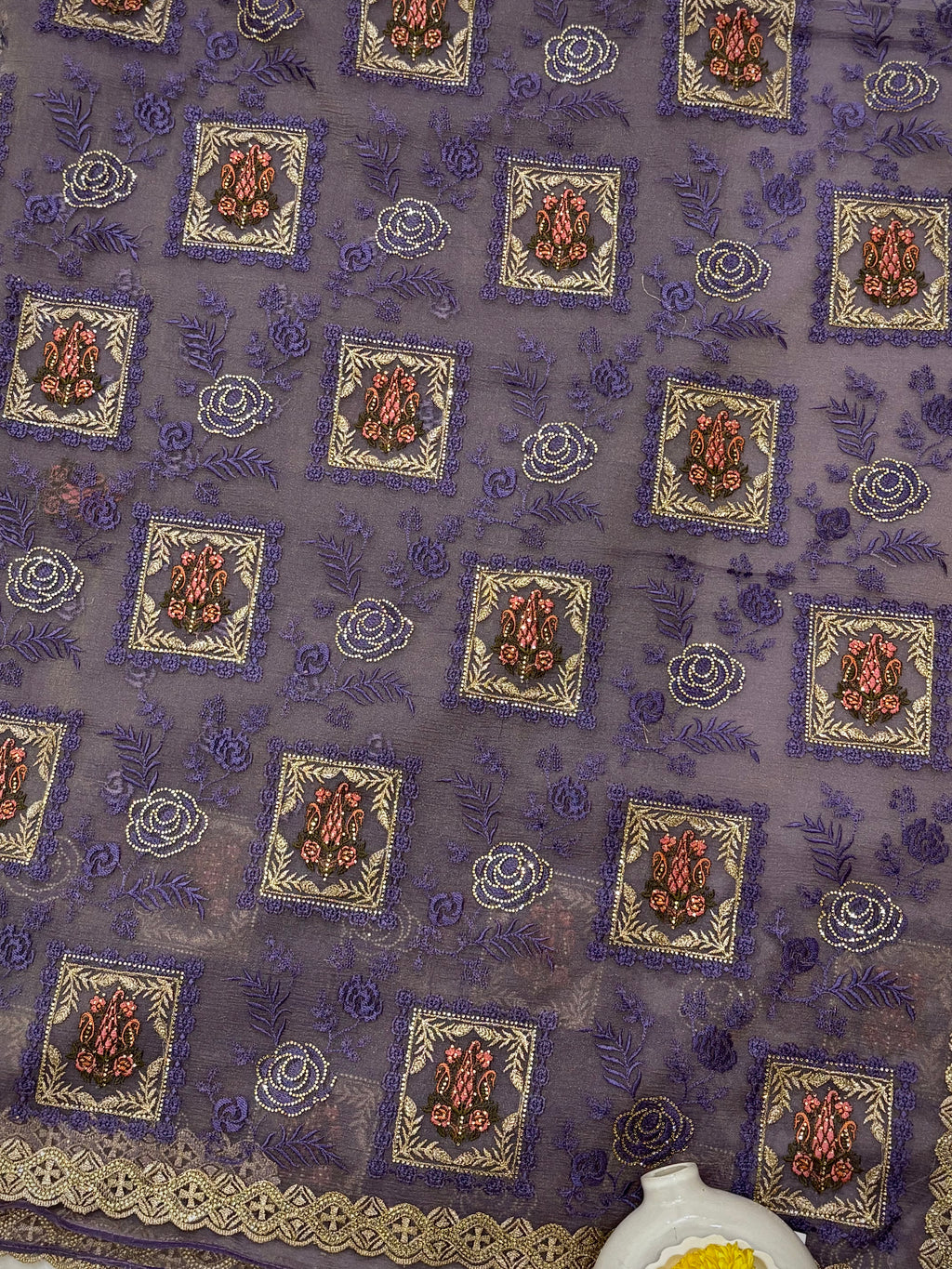 Royal Violet Heritage Saree