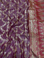 Royal Plum Paisley Silk Saree