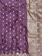 Mauve Gold Buti Silk Saree