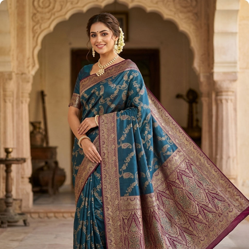Silk Saree Royal Blue