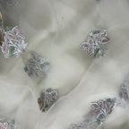 Pista Green Embroidered Organza Saree