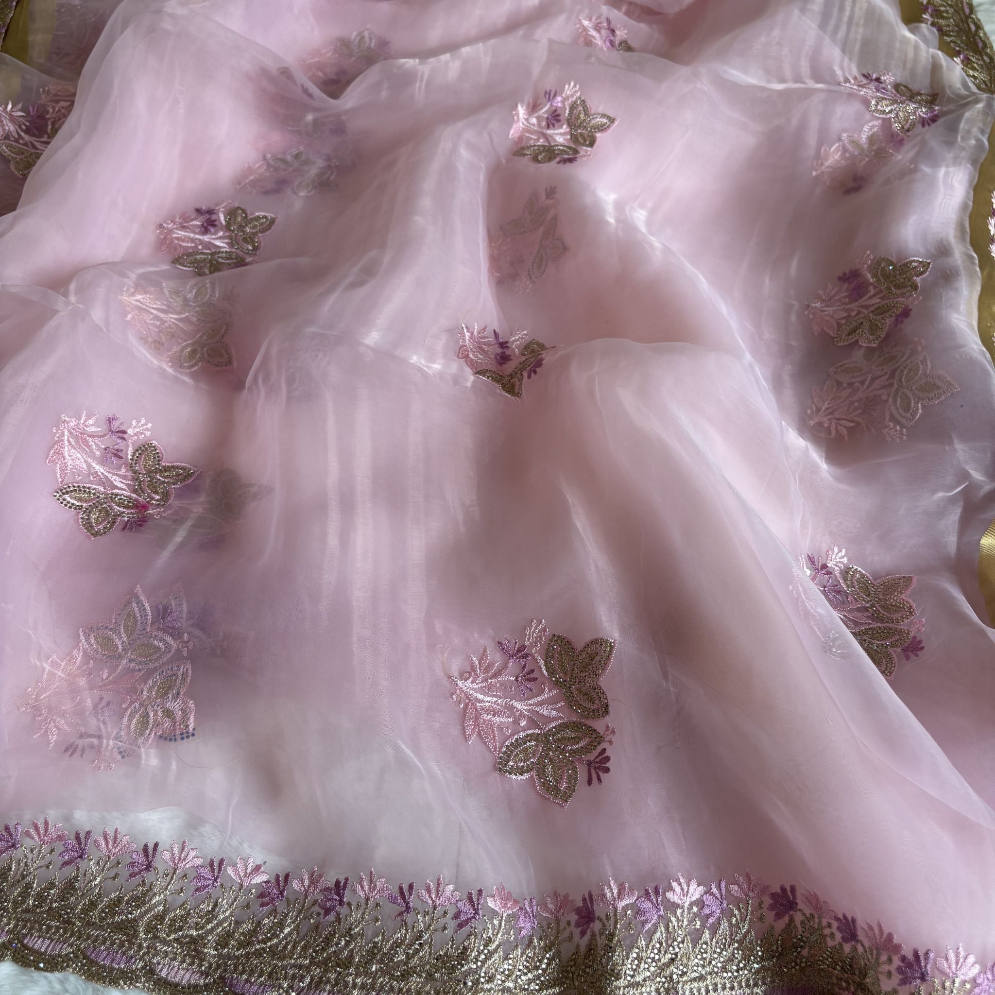 Ajmera Jari Patta Purple Saree