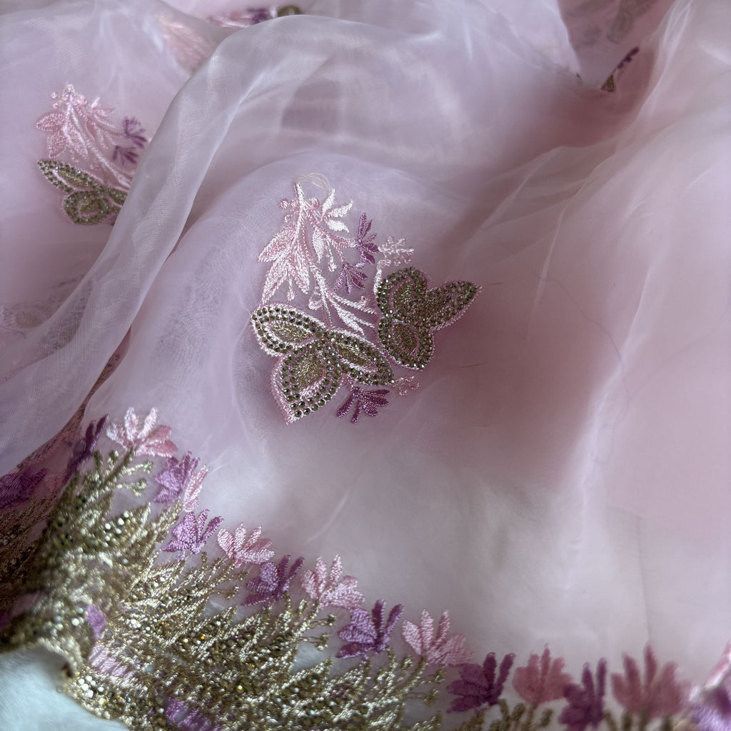 Ajmera Jari Patta Purple Saree