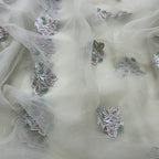 Pista Green Embroidered Organza Saree