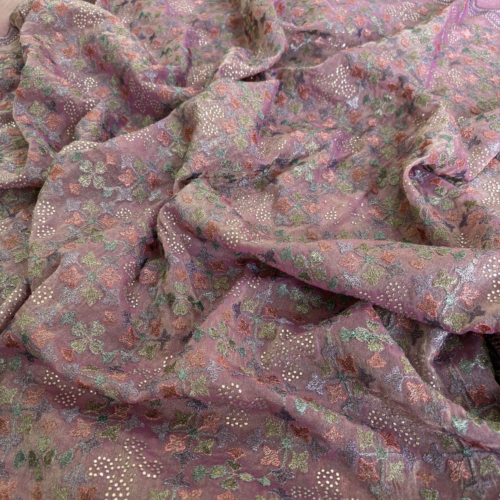 Floral patterned fabric with a soft focus