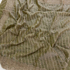 Olive Green Zari Stripe Saree