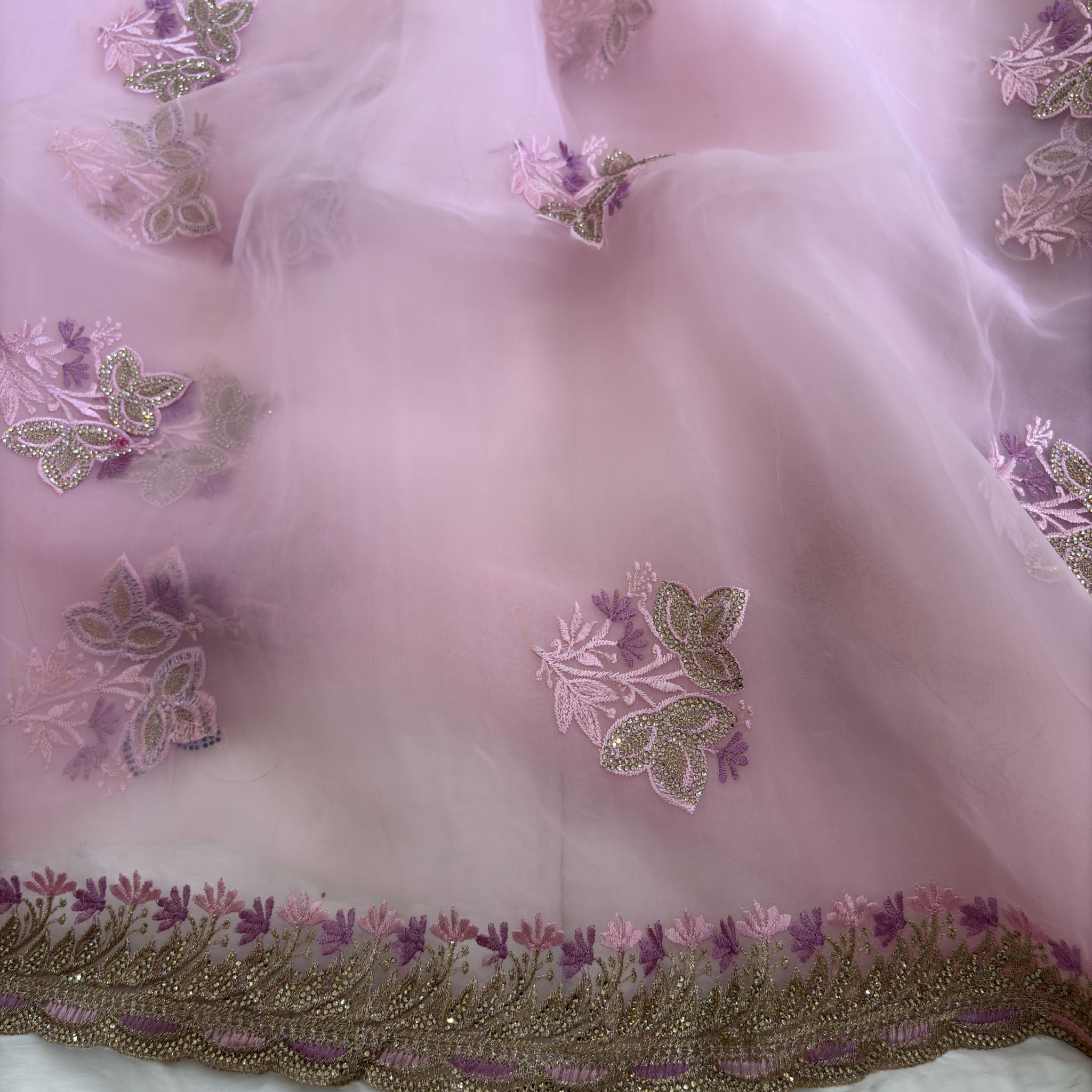 Ajmera Jari Patta Purple Saree