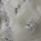 Pista Green Embroidered Organza Saree